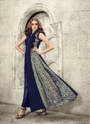 RoyalBlue3807 Velvet PartyWear Plazzo Suit at ZIkimo