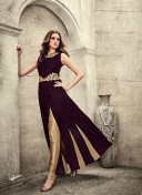 BlackGolden3808 Velvet PartyWear Plazzo Suit at ZIkimo