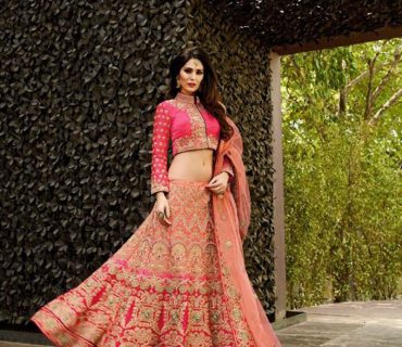 Pink1329 Resham, Sequins,Stone,Diomond,Cutdana,Kasab Work Satin Weding Lehenga at Zikimo