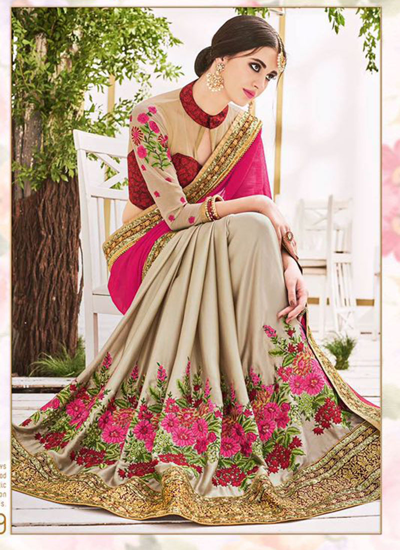 GreyFalsa2509 Georgette WeddingParty Saree At Zikimo  1 GreyFalsa2509 Georgette WeddingParty Saree At Zikimo