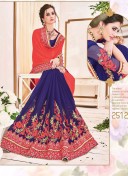 RedBlue2512 Georgette WeddingParty Saree At Zikimo