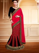 BlackRed203 Georgette Silk Indian Wedding Lehenga Choli at Zikimo