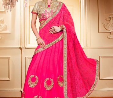 Pink207 Net Silk Indian Wedding Lehenga Choli at Zikimo