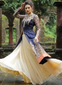 BlueCream2900 Silk Net WeddingParty Lehenga Choli at ZIkimo