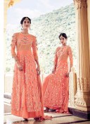 PeachCarrot16002 NylonNet Embroidery PartyWear Lehenga Choli at Zikimo