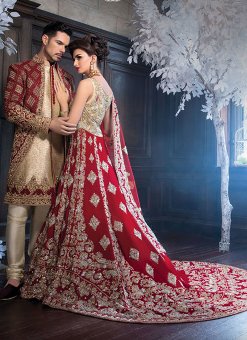 indian wedding dress with train