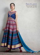 Blue1090 SatinGeorgette PartyWear Anarkali Suit at Zikimo