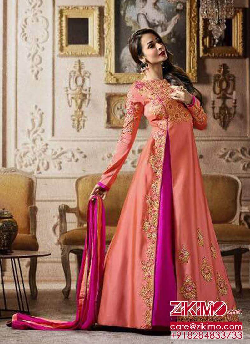 double layer anarkali dress